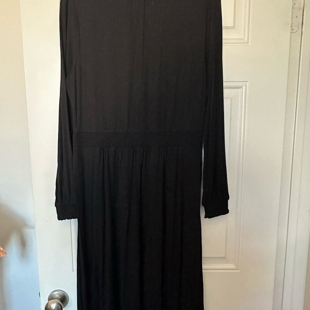 NWT Boden long sleeve smock mock neck black dress size 10L - Picture 6 of 8